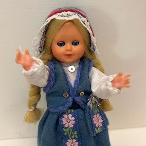 NWT 1970 Vintage Norwegian DOLL Cultural Ethnic Costume 5” Eyes OpenClose Norway
